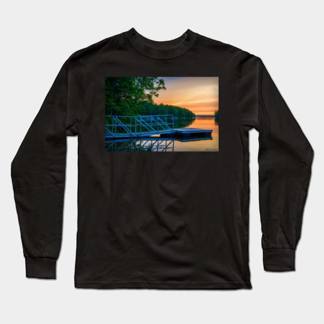 Sunset at Kearney Lake Long Sleeve T-Shirt by kenmo